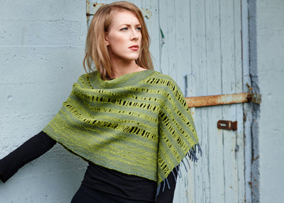 Cropped Poncho - Natural Fabrics by Lesley LaHave Weaving Studio